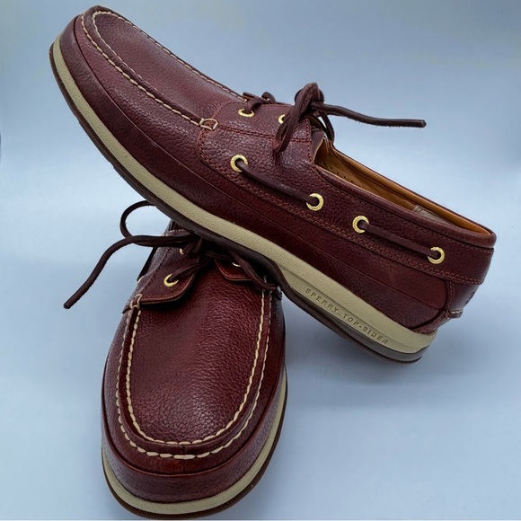 Sperry Top-Sider Brown Leather Gold Cup Boat Shoes w/Lambskin Lining Size 13 D - Picture 3 of 14
